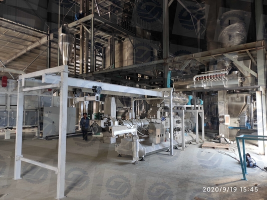 10tph Fish Feed Production Line Twin Screw Extruder Fish Pellet Making Machine