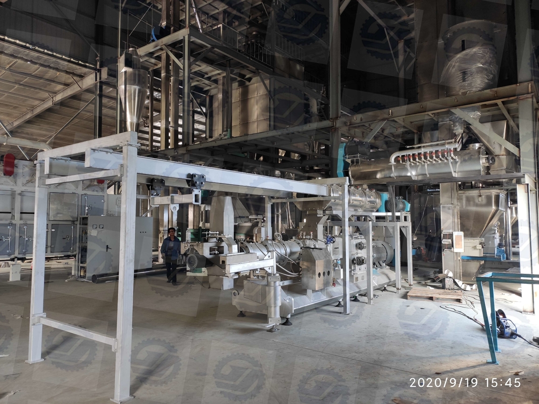 10tph Fish Feed Production Line Twin Screw Extruder Fish Pellet Making Machine